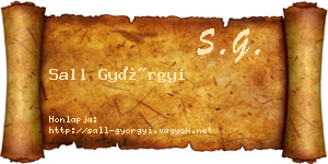 Sall Györgyi névjegykártya